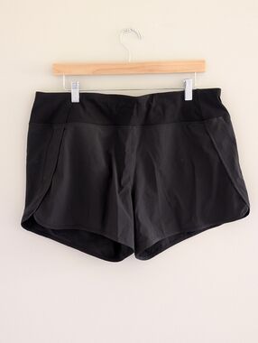 CRZ YOGA Black Women's Athletic Shorts with Wide Waistband